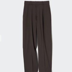 Uniqlo dark brown Pleated Wide Pants Trousers